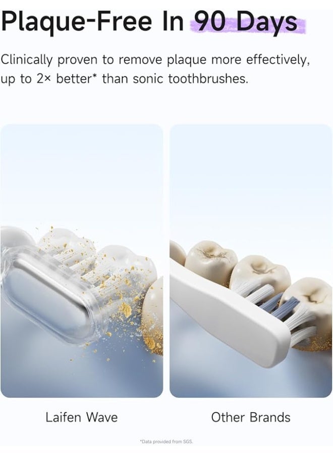 لايفن فرشاة اسنان كهربائية خاصة ويف من لايفين، فرشاة اسنان سونيك بخاصية التذبذب والاهتزاز للبالغين مع تطبيق، 2 راس فرشاة (ارجواني) - Image 5